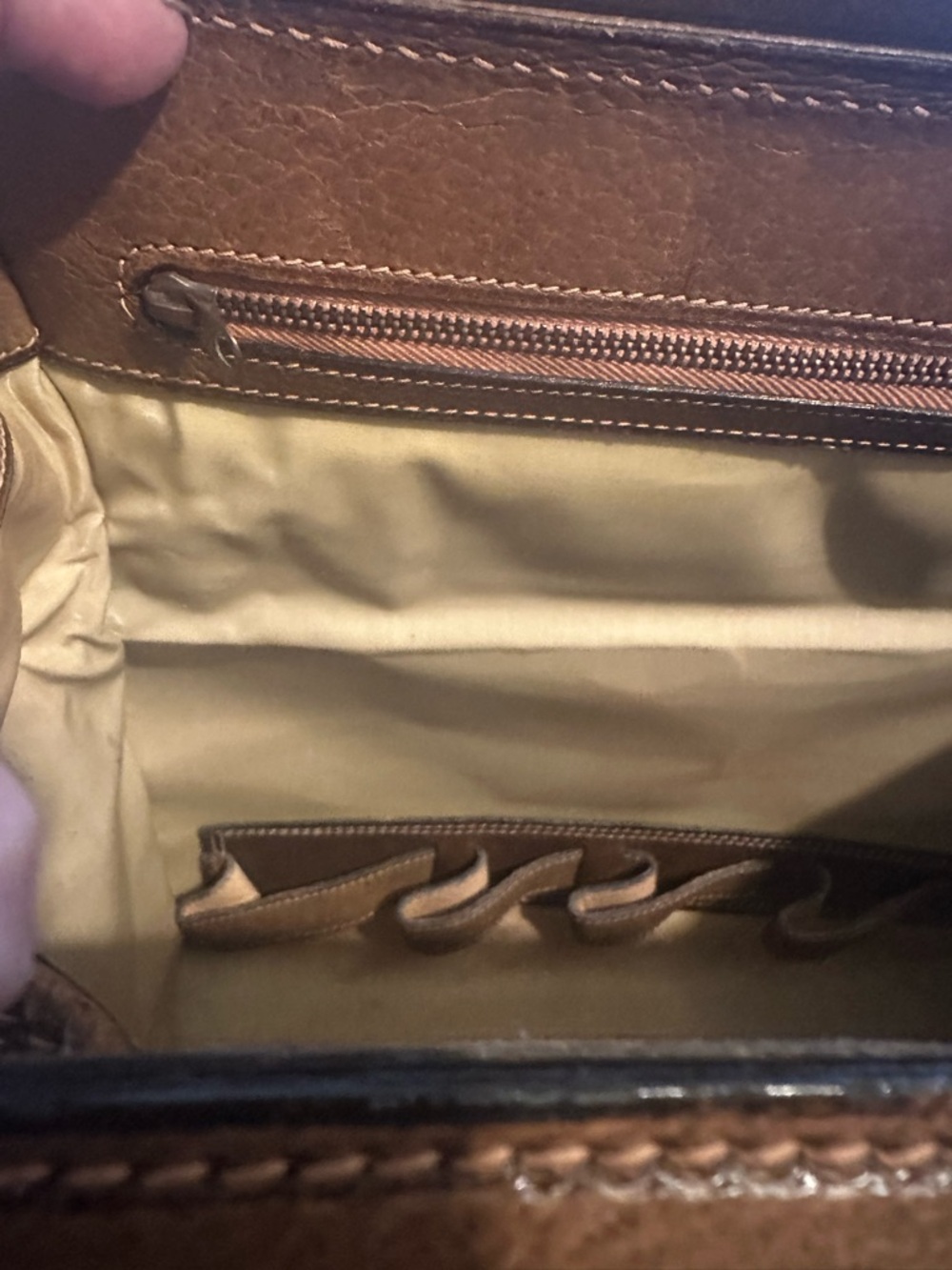 GUCCI Vintage1970s Doctor travel bag Cream Canvas and Tan Leather Top-Handle - Picture 11 of 15